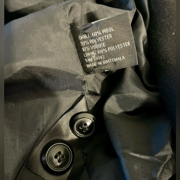 A.N.A A new Approach wool long double breast coat Black size: M - Picture 12 of 15